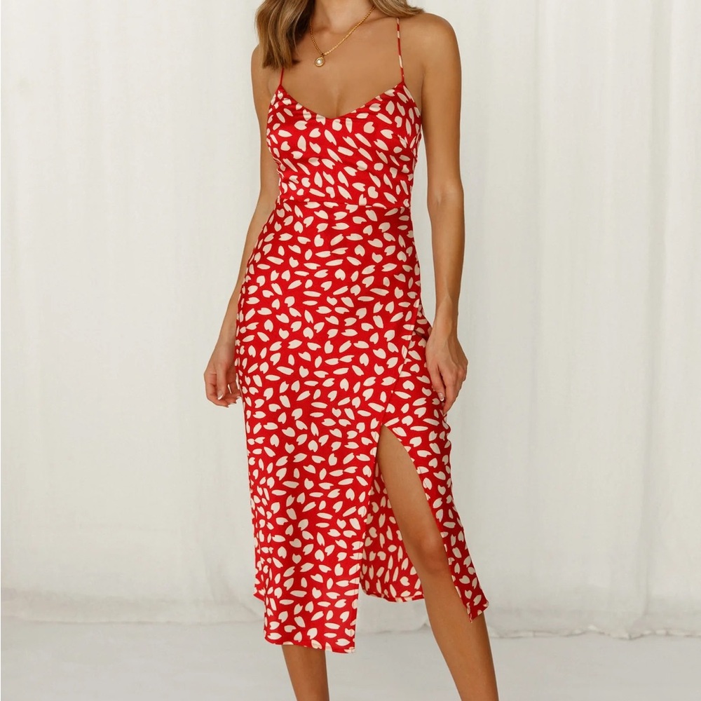 Hello Molly Happy Honeymoon Midi Dress Red